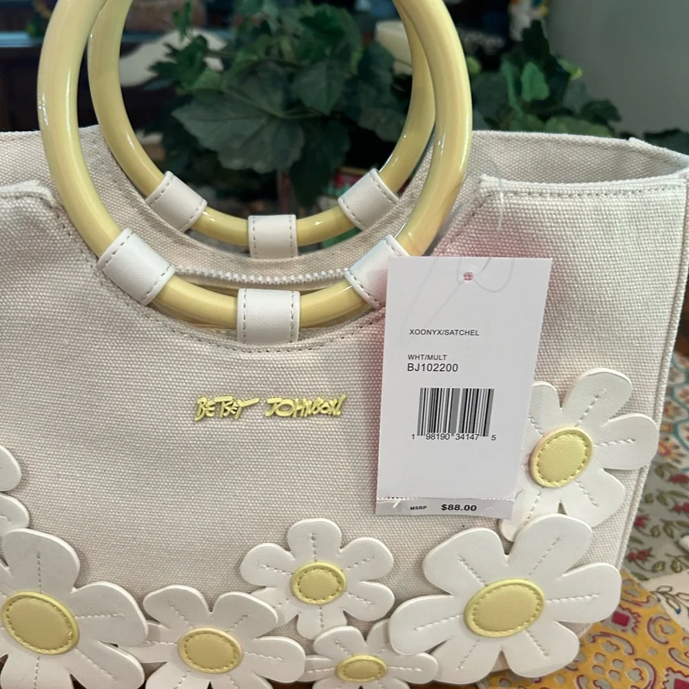 Betsey Johnson Cream Floral Handbag - Picture 2 of 7
